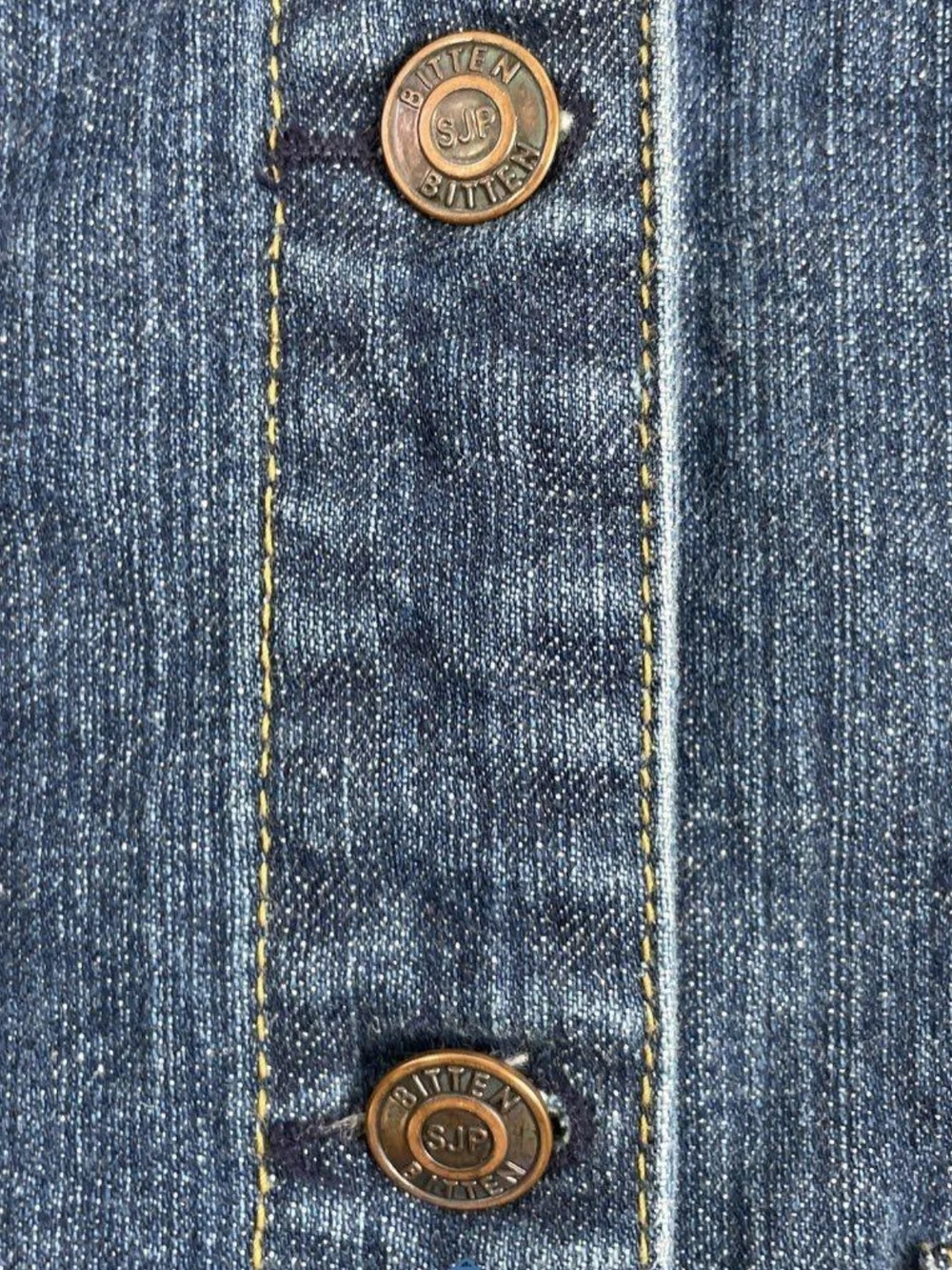 Bitten by Sarah Jessica Parker Y2K Blue Denim Jean Jacket Size Large - Picture 6 of 8